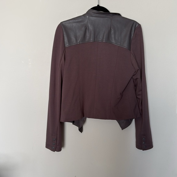 Kut from the Kloth Faux Leather Jacket Grey/Brown Sz Large Women’s EUC - Picture 8 of 12